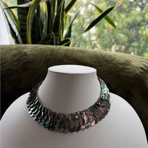 Handmade Natural Mexican Abalone Shell Necklace - 19 Length-New. Never Worn